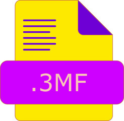 3MF File extension icon insidse fill with lines fill