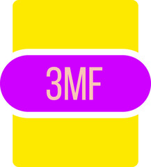 3MF File extension icon rounded and color fill