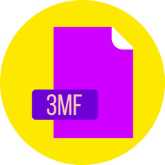 3MF File format icon rounded circle BG