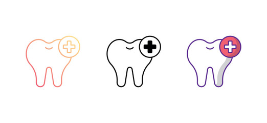 dental care icon design with white background stock illustration