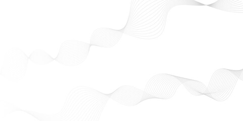 White wave curve lines banner background design. Abstract soft wave lines dynamic flowing gray light isolated background. Vector Illustration of the gray pattern of lines. Black stripes on white .