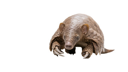 Obraz premium an armadillo pangolin animal isolated on white background.