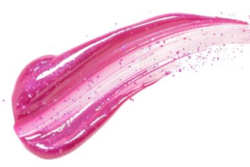 Pink Glossy Lip Texture, Isolated on White Background