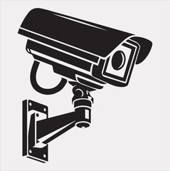 CCTV vector silhouette on white background