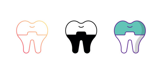 dental crown icon design with white background stock illustration