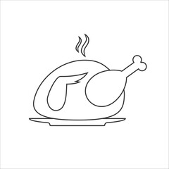 Roast chicken icon. Vector illustration