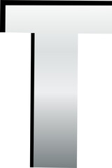 Silver metallic letter T