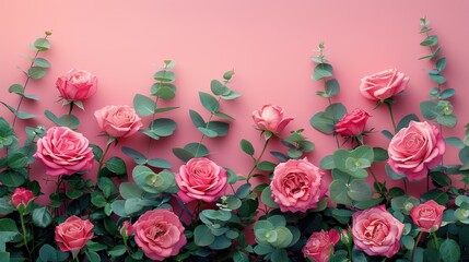 minimalist floral background with roses