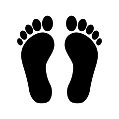 foot prints icon on white backgroud. Human footprints icon.