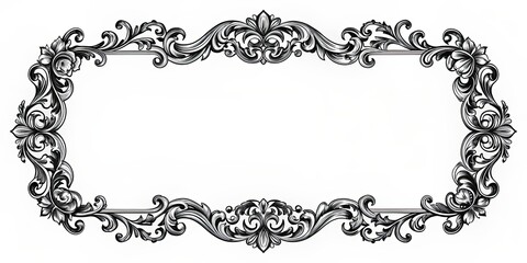 Fototapeta premium Elegant black and white lace monochrome frame, lace, elegant, classy, vintage, black and white, delicate, intricate