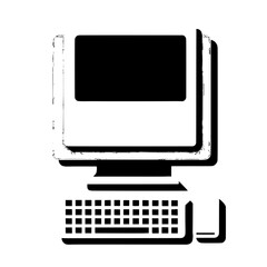illustration of monitor with keyboard