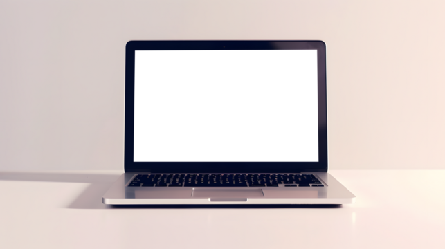 laptop. front view with transparent background, transparent screen