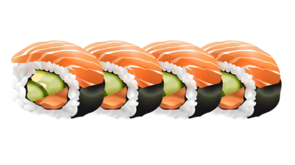 sushi on transparent background. vector illustration design element for your project. 