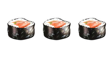 sushi on transparent background. vector illustration design element for your project. 