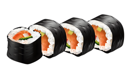 sushi on transparent background. vector illustration design element for your project. 