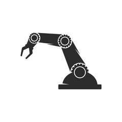 Robotic arm factory. Robotic arm factory vector isolated for industrial illustration.