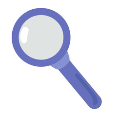 Magnifying glass icon, magnifier or loupe sign. Search icon isolated on white background. Color flat design vector template for app and web interfaces, infographics, presentations, marketing. 