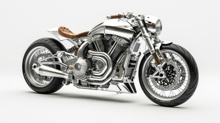 Obraz premium steel race bike pure White background 
