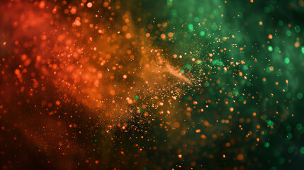 Indian Republic Day celebration background. Red, green and saffron color powders splashed over dark background.