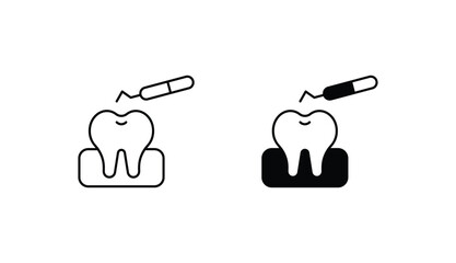dental scaler icon design with white background stock illustration