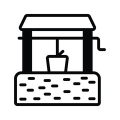A water well icon depicting a traditional source of groundwater for drinking.