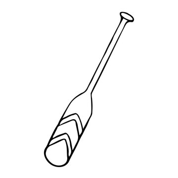 recommend clip art: Kayak and canoe paddle hand drawn in doodle style. River rafting. Vector line art illustration.