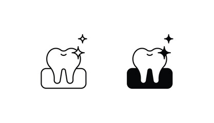 Cleaned tooth icon design with white background stock illustration