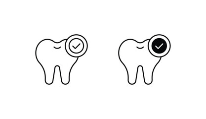Check teeth icon design with white background stock illustration