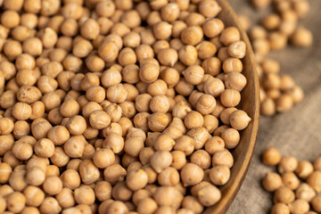 uncooked healthy grains of chickpeas porridge