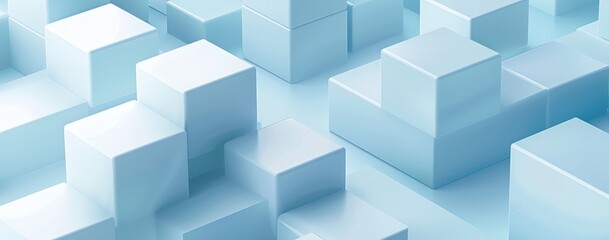 Abstract Blue Cube Pattern Background