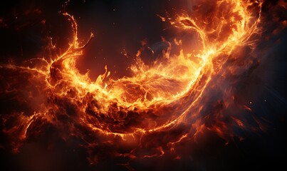 Fiery Swirl in Darkness