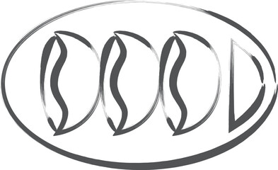 筆書き飲食単品アイコン　餃子