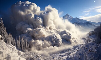 Massive Smoke Plume Emitting From Mountain