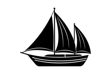 A sail boat vector art illustration, white background