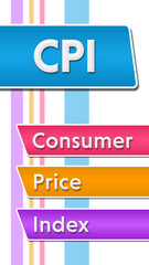 CPI - Consumer Price Index Colorful Vertical Box Stripes Text 