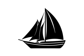 A sail boat vector art illustration, white background