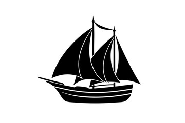 A sail boat vector art illustration, white background