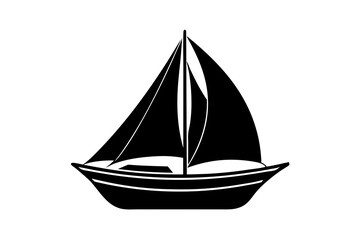 A sail boat vector art illustration, white background