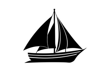 A sail boat vector art illustration, white background