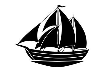 A sail boat vector art illustration, white background