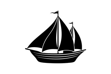 A sail boat vector art illustration, white background