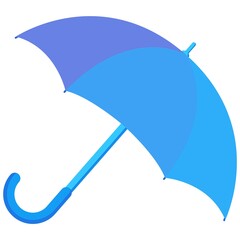 Flat Blue Umbrella Icon