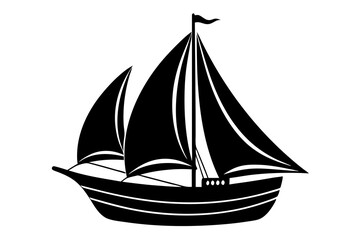 A sail boat vector art illustration, white background