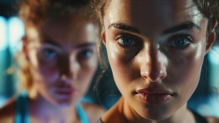 Close-up of a woman holding a tennis racket, ready for a match