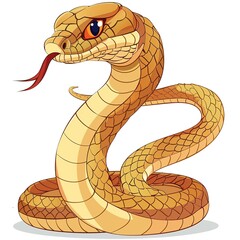 Fototapeta premium Cobra Trendy animal fashion cartoon isolated whitebackground 16:9