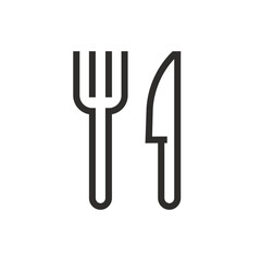 food icon, fork and knife, vector illustration, for website, app, ui