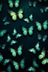 Naklejka premium blue morpho, morpho butterfly on dark background