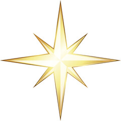 Yellow shining eight pointed star beautiful design