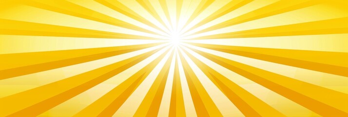 Obraz premium Pop Art Banner with Yellow Sunburst. Retro Style Background