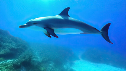 Obraz premium Captivating Images of Dolphin Underwater